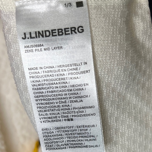 New with tags J Lindeberg fleece jacket. Zeke pile mid layer in Cloud White XL - Picture 6 of 7